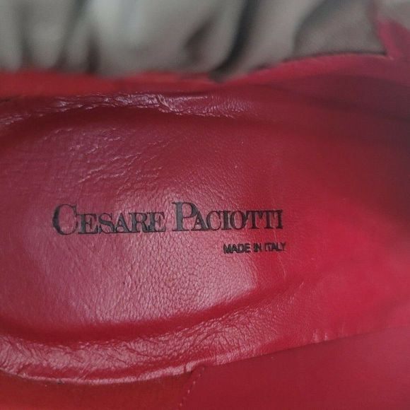 Cesare Paciotti Womens 39 Grey Leather Pointy Booties Ankle Ruffled Detail Italy - Picture 10 of 12